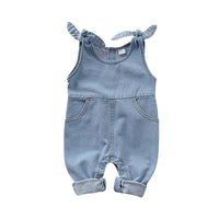 Load image into Gallery viewer, Baby Girls Solid Color Bow Jumpsuits Wholesale 22062234
