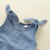 Load image into Gallery viewer, Baby Girls Solid Color Bow Jumpsuits Wholesale 22062234
