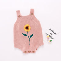 Load image into Gallery viewer, Baby Girls Flower Crochet Rompers Wholesale 22062240
