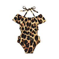 Load image into Gallery viewer, Baby Kid Girls Leopard print Swimwears  rompers Wholesale220622533
