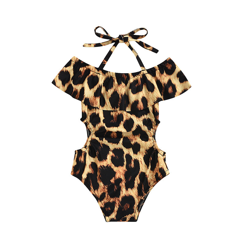 Baby Kid Girls Leopard print Swimwears  rompers Wholesale220622533