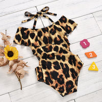 Load image into Gallery viewer, Baby Kid Girls Leopard print Swimwears  rompers Wholesale22062253

