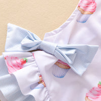 Load image into Gallery viewer, Baby Kid Girls Bow Print Swimwears rompers Wholesale 22062254
