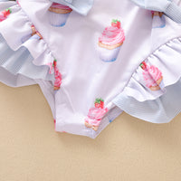 Load image into Gallery viewer, Baby Kid Girls Bow Print Swimwears rompers Wholesale 22062254
