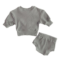 Load image into Gallery viewer, 2 Pieces Set Baby Girls Solid Color Tops And Shorts Wholesale 220622556
