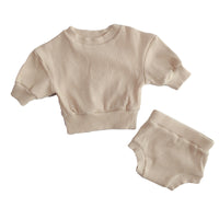 Load image into Gallery viewer, 2 Pieces Set Baby Girls Solid Color Tops And Shorts Wholesale 220622556
