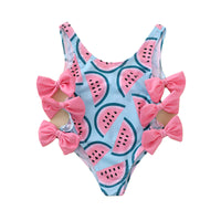 Load image into Gallery viewer, Baby Kid Girls Fruit Bow Print Swimwears Wholesale 22062264
