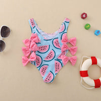 Load image into Gallery viewer, Baby Kid Girls Fruit Bow Print Swimwears Wholesale 22062264
