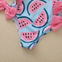 Load image into Gallery viewer, Baby Kid Girls Fruit Bow Print Swimwears Wholesale 22062264

