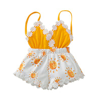 Load image into Gallery viewer, Baby Kid Girls Flower Print Rompers Wholesale 22062265
