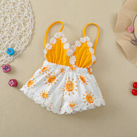 Load image into Gallery viewer, Baby Kid Girls Flower Print Rompers Wholesale 22062265
