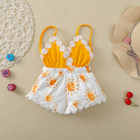 Load image into Gallery viewer, Baby Kid Girls Flower Print Rompers Wholesale 22062265
