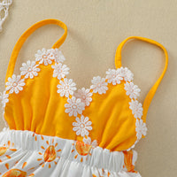 Load image into Gallery viewer, Baby Kid Girls Flower Print Rompers Wholesale 22062265
