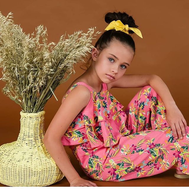 2 Pieces Set Kid Girls Flower Print Tank Tops And Pants Wholesale 22062274