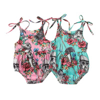 Load image into Gallery viewer, Baby Girls Flower Print Rompers Wholesale 22062287

