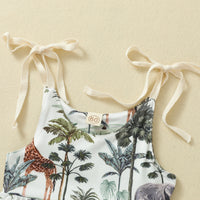 Load image into Gallery viewer, Baby Girls Animals Plant Print Rompers Wholesale 22062288
