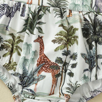 Load image into Gallery viewer, Baby Girls Animals Plant Print Rompers Wholesale 22062288
