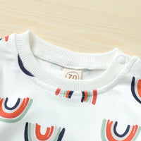 Load image into Gallery viewer, 2 Pieces Set Baby Kid Girls Rainbow Print Hoodies Swearshirts And Pants Wholesale 22062296
