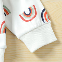 Load image into Gallery viewer, 2 Pieces Set Baby Kid Girls Rainbow Print Hoodies Swearshirts And Pants Wholesale 22062296
