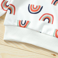 Load image into Gallery viewer, 2 Pieces Set Baby Kid Girls Rainbow Print Hoodies Swearshirts And Pants Wholesale 22062296
