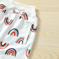 Load image into Gallery viewer, 2 Pieces Set Baby Kid Girls Rainbow Print Hoodies Swearshirts And Pants Wholesale 22062296
