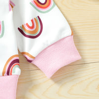 Load image into Gallery viewer, 2 Pieces Set Baby Kid Girls Rainbow Print Hoodies Swearshirts And Pants Wholesale 22062296
