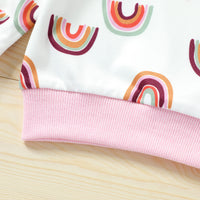 Load image into Gallery viewer, 2 Pieces Set Baby Kid Girls Rainbow Print Hoodies Swearshirts And Pants Wholesale 22062296
