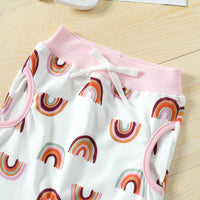 Load image into Gallery viewer, 2 Pieces Set Baby Kid Girls Rainbow Print Hoodies Swearshirts And Pants Wholesale 22062296
