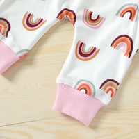 Load image into Gallery viewer, 2 Pieces Set Baby Kid Girls Rainbow Print Hoodies Swearshirts And Pants Wholesale 22062296
