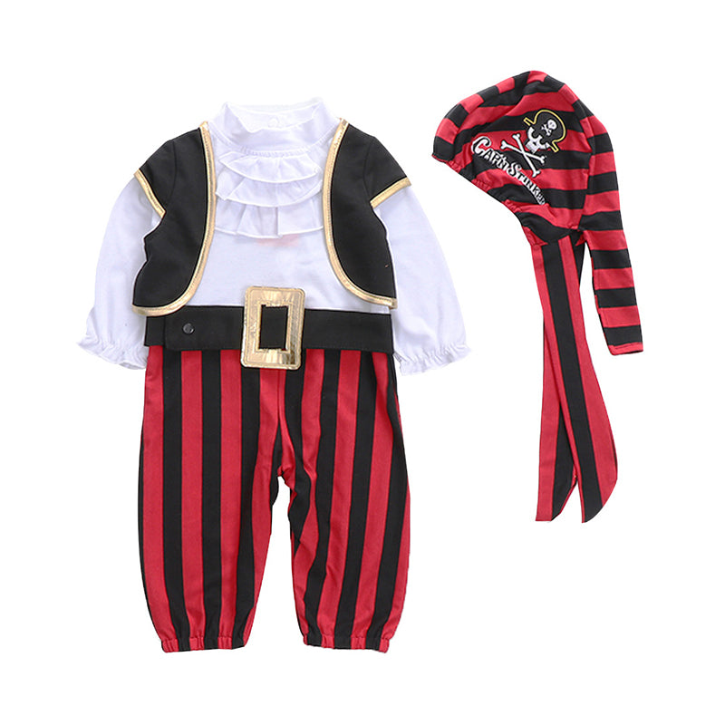 Baby Boys Striped Color-blocking Halloween Jumpsuits Wholesale 22062707