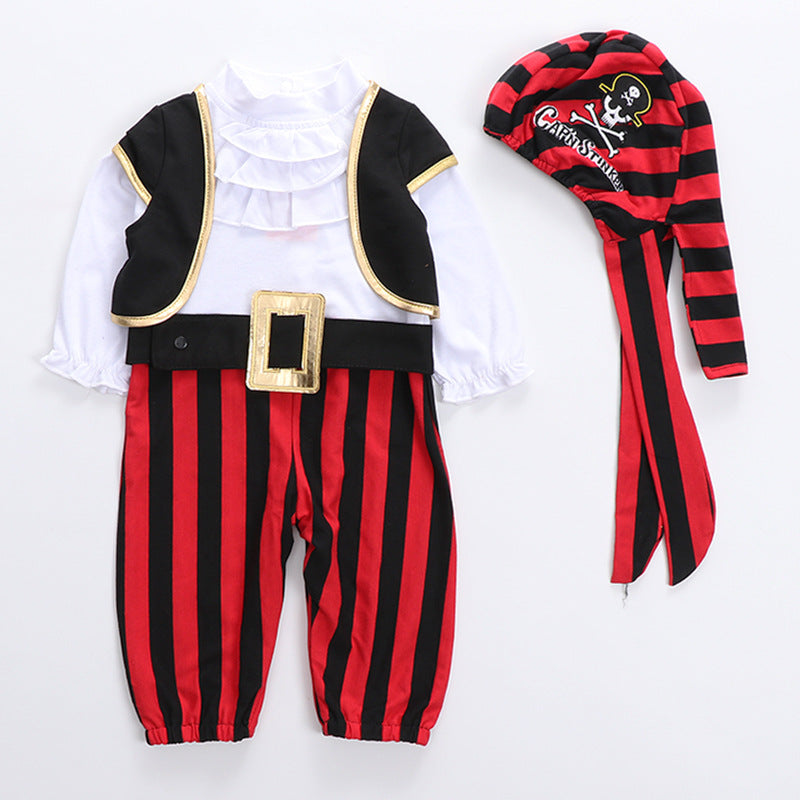 Baby Boys Striped Color-blocking Halloween Jumpsuits Wholesale 22062707