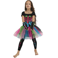 Load image into Gallery viewer, 2 Pieces Set Girls Halloween Rainbow Print Dresses And Pants Wholesale 22062711
