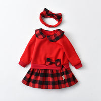 Load image into Gallery viewer, Baby Kid Girls Checked Bow Dresses Wholesale 220630142
