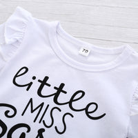 Load image into Gallery viewer, 2 Pieces Set Baby Girls Letters Print Tops And Flower Dresses Wholesale 069112108
