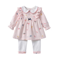 Load image into Gallery viewer, 2 Pieces Set Baby Girls Flower Print Tops And Pants Wholesale 22063090
