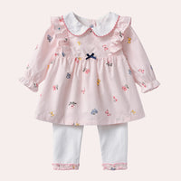 Load image into Gallery viewer, 2 Pieces Set Baby Girls Flower Print Tops And Pants Wholesale 22063090

