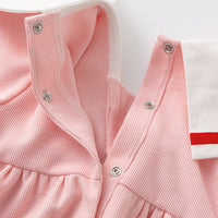 Load image into Gallery viewer, Baby Girls Color-blocking Flower Bow Embroidered Jumpsuits Wholesale 220701210
