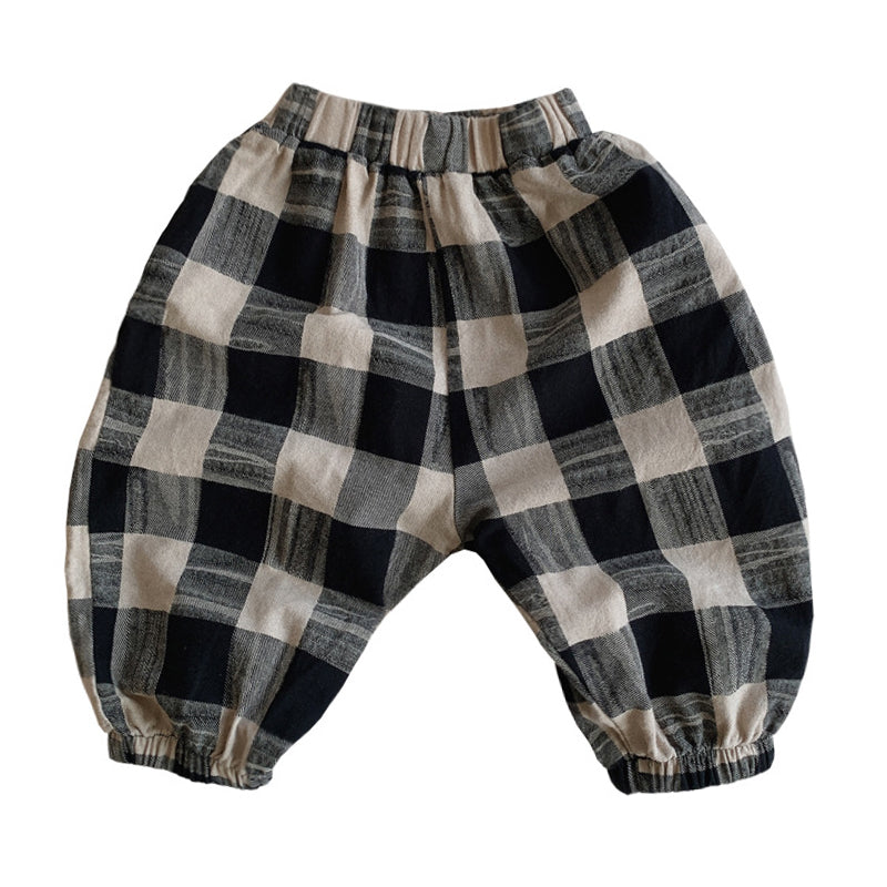 Baby Kid Unisex Checked Pants Wholesale 220701243