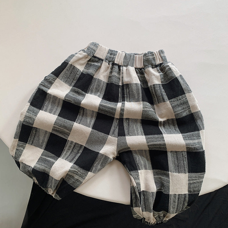 Baby Kid Unisex Checked Pants Wholesale 220701243