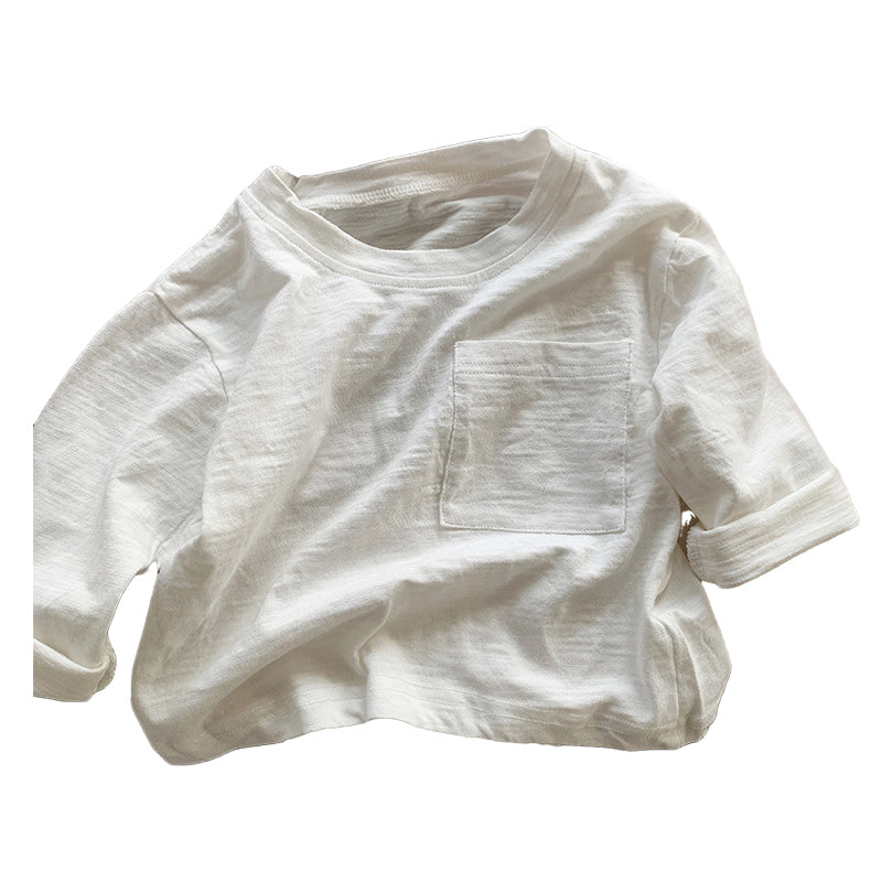 Baby Kid Unisex Solid Color Tops Wholesale 220701248