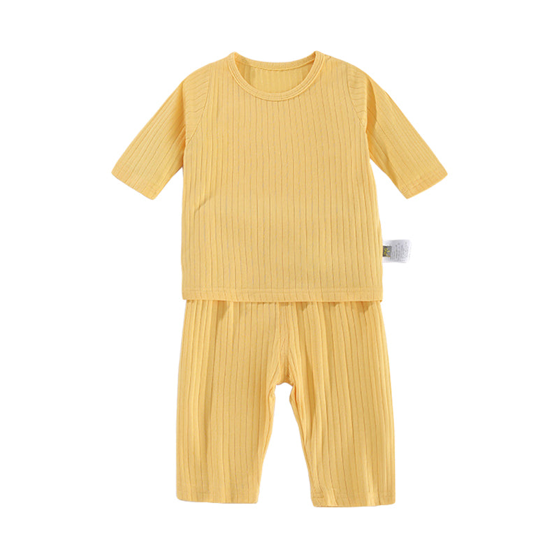 2 Pieces Set Baby Unisex Solid Color Tops And Pants Wholesale 220701327
