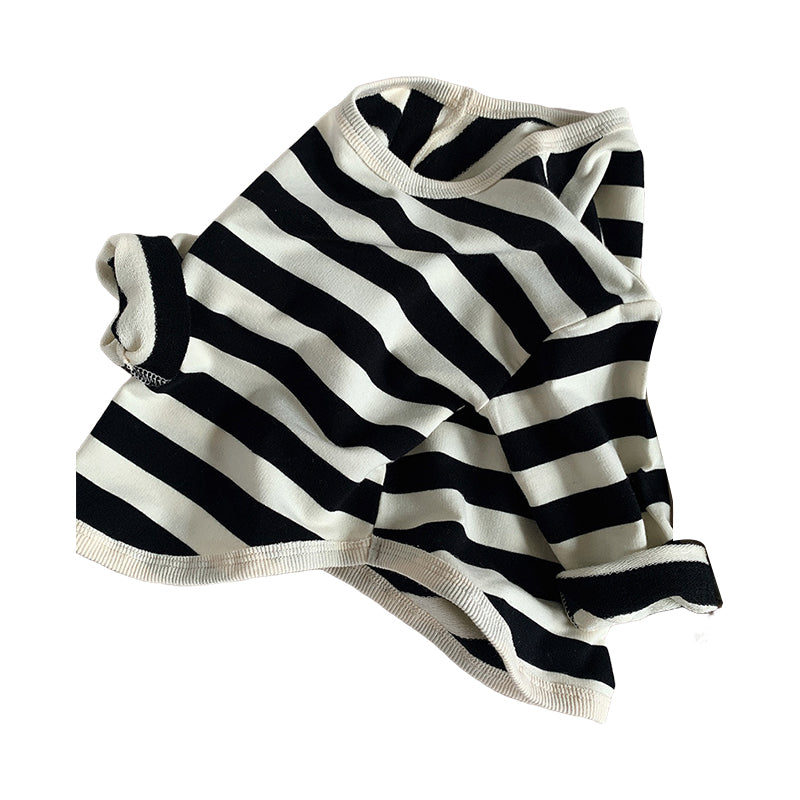Baby Kid Girls Striped Color-blocking Tops Wholesale 22070188