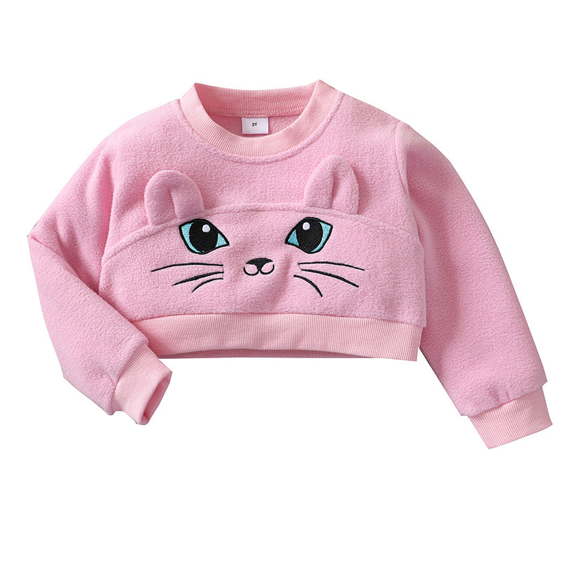 Baby Kid Girls Animals Cartoon Embroidered Hoodies&Swearshirts Wholesale 220705123