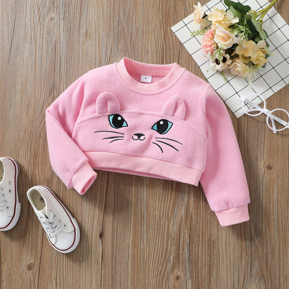 Baby Kid Girls Animals Cartoon Embroidered Hoodies&Swearshirts Wholesale 220705123