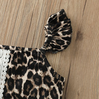 Load image into Gallery viewer, 2 Pieces Set Baby Kid Girls Leopard Lace Tops And Solid Color Skirts Wholesale 220705125
