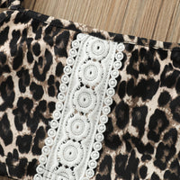 Load image into Gallery viewer, 2 Pieces Set Baby Kid Girls Leopard Lace Tops And Solid Color Skirts Wholesale 220705125
