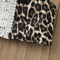 Load image into Gallery viewer, 2 Pieces Set Baby Kid Girls Leopard Lace Tops And Solid Color Skirts Wholesale 220705125

