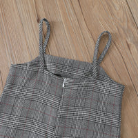 Load image into Gallery viewer, 2 Pieces Set Baby Kid Girls Solid Color Tops And Checked Dresses Wholesale 220705127
