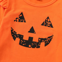 Load image into Gallery viewer, 3 Pieces Set Baby Kid Girls Halloween Cartoon Print Tops Dresses And Bow Headwear Wholesale 220705128
