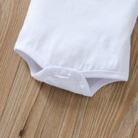 Load image into Gallery viewer, 3 Pieces Set Baby Girls Letters Flower Print Rompers Leopard Shorts And Bow Headwear Wholesale 220705140
